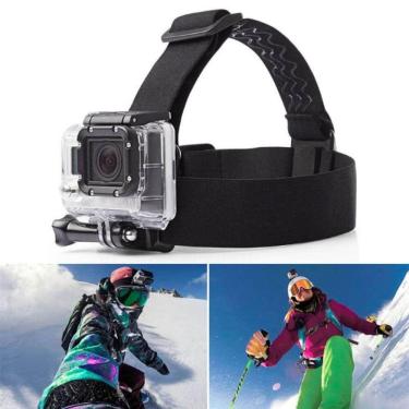 Imagem de Suporte Faixa De Cabeça Ajustável Head Strap P/ Camera Esportiva Eken H9r SJCAM Sport Elástico Capacete