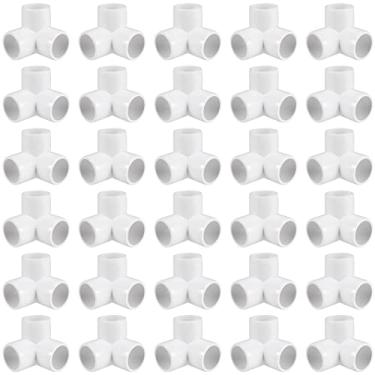 Imagem de MANCHAP 30 peças 1/2 polegada 3 Way PVC encaixe, 90 graus PVC cotovelo canto lateral saída Tee encaixe, conectores de tubo de PVC resistente, acessórios de móveis, adequado para tubo de 1/2 polegada,