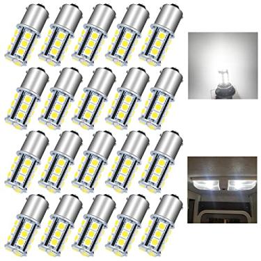 Imagem de UNXMRFF - Lâmpada LED 1156 branca super brilhante BA15S 1003 1073 7506 lâmpadas LED 5050 18-SMD substituição para lâmpadas de teto interiores 12V RV/lâmpadas de campista de reboque de viagem/lâmpada de LED 1141 (pacote com 20)