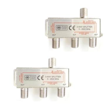 Imagem de Woostars Divisor de cabo coaxial de 3 vias (compatível com RG6, tipo F, 5-2500MHz) divisor coaxial fêmea de sinal digital - funciona com satélite, antena, HDTV, amplificador, TV a cabo CATV, pacote