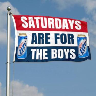 Imagem de Aihccy Sábados meninos cervejas bandeira bandeira 9 x 1,5 m casa jardim casa bandeira bandeira decoração festa (Miller)