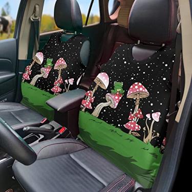 Imagem de GOSTONG Colete de capa de assento de carro com estampa de sapo de cogumelo para homens e mulheres, capas de assento de carro duráveis universais se encaixam na maioria dos carros
