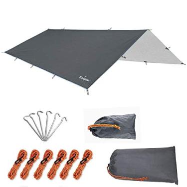 Imagem de Unigear Lona de Barraca Acampamento Toldo de Praia Rede Impermeável, Proteção UV e Poliuretano 3000 mm à Prova d'água, leve (Cinza, 300 * 500cm)