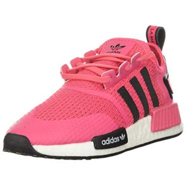 Imagem de adidas Originals Tênis infantil unissex NMD_r1, Super rosa/preto/branco, 18