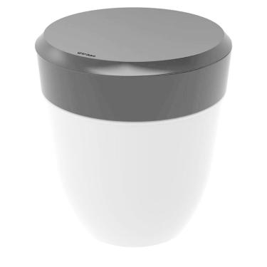 Imagem de Lixeira Pequena Crippa para Cozinha Pia Com Aro Interno 2,5L Redonda Branco e Preto