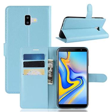 Imagem de NEKOYA Capa para Samsung J6 Plus, capa tipo carteira flip de couro PU premium com compartimento para cartão, suporte e fecho magnético [capa interior TPU à prova de choque] compatível com Samsung J6