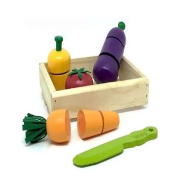 Imagem de NewArt Toys Coleção Comidinhas Kit Legumes Com Corte-4 Legumes +Faca+Caixa, New Art
