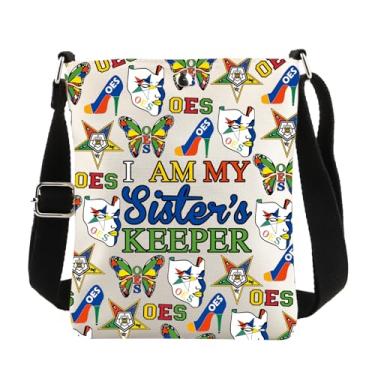 Imagem de CENWA Bolsa transversal OES I Am My Sister's Keeper 1874 OES Sorority Gift OES Order Of The Eastern Star Gift, Keeper Oes Cb