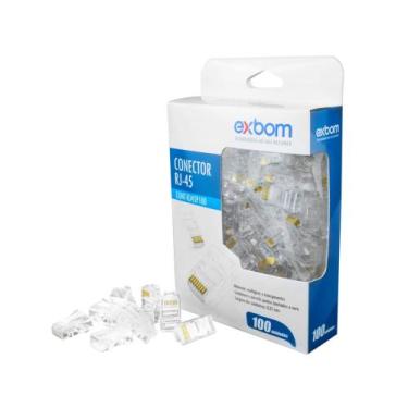 Imagem de Conector de Rede RJ45 8X8 Macho Pacote com 100 unidades CONT-RJ45P100 