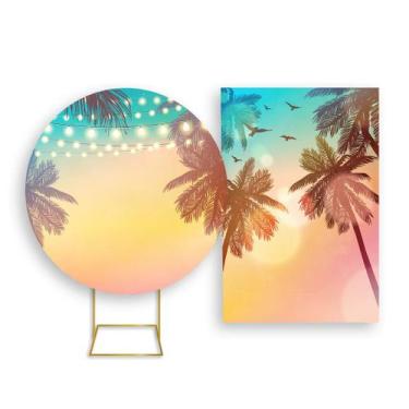 Imagem de Painel De Festa Redondo 1,50x1,50 + Painel Vertical 1,50x2,20 - Tardez