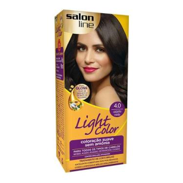 Imagem de Tintura Creme Salon Line Light Color Castanho Médio 4.0 Kit