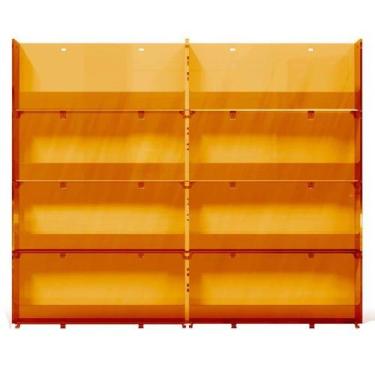 Imagem de Expositor de Parede Translucido Para Esmaltes 8 bandejas - laranja - S