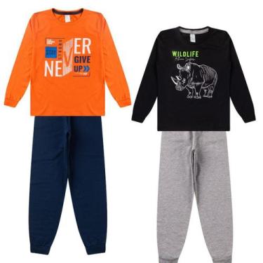 Imagem de Kit 2 Conjuntos Camiseta Manga Longa Meia Estação Juvenil - Aymee, Col