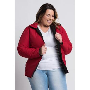 Imagem de Jaqueta Feminina Plus Size Dupla Face Microfibra - Serena, Vermelho, G