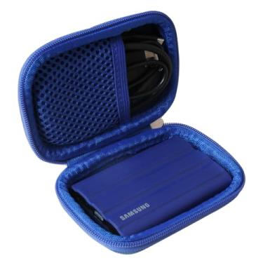 Imagem de adada Capa rígida de viagem para Samsung T7 Shield 2TB / 1TB / 4TB, SSD portátil, USB 3.2 Gen2 unidade externa de estado sólido (azul, capa para 1 disco rígido)