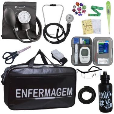 Imagem de Kit Enfermagem Aparelho Pressao Medidor Glicose Esteto Multi Incoterm,