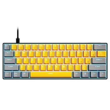 Imagem de OUTEMU USB Teclado Mecanico de 61 Teclas com Fio Retroiluminado por LED Suporta Hot Swap Interruptor Azul/Interruptor Vermelho/513(Amarelo,Blue Switch)