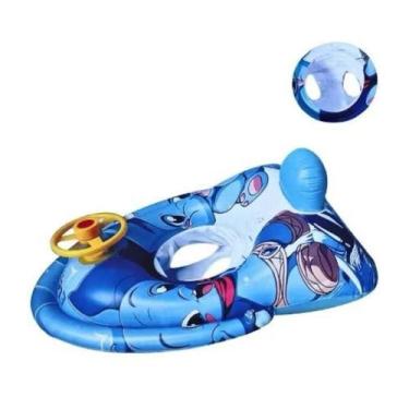 Imagem de Bóia Bote Infantil Piscina Carro Com Volante E Buzina Bebês Inflável D