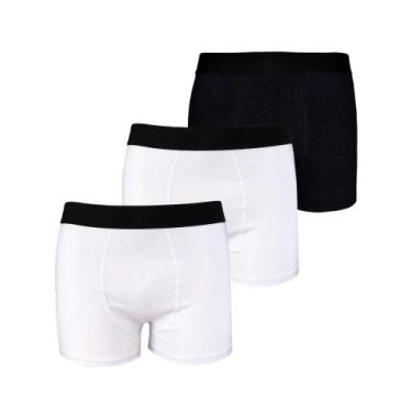 Imagem de Kit com 3 Cuecas Boxer Box Try Basics Algodão Cotton Lisa Básica Casua