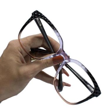 Imagem de Armação Feminina Para Grau Quadrada Luxo Envio Imediato - Use Young, L