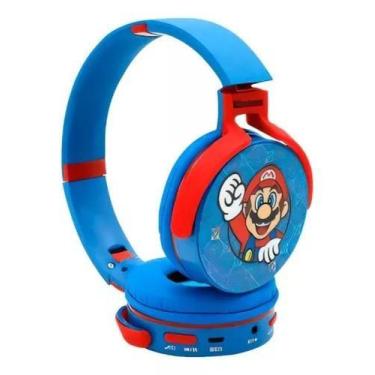 Imagem de Fone De Ouvido Infantil Menino Menina Super Mário Bros Sem Fio Bluetoo