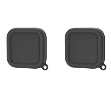 Imagem de EUGOOCX 2 peças de tampa de lente de silicone para Insta360 Ace Pro, capa protetora de lente de câmera esportiva para acessórios Insta 360 (2 peças preta)