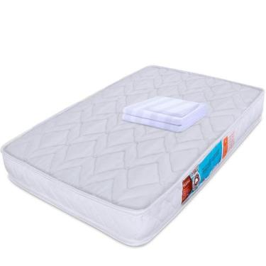 Imagem de Kit Colchão Para Chiqueirinho Cercadinho Mini Berço + Jogo Cama Lençol