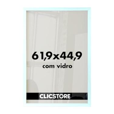 Imagem de Moldura Decorativa 44,9x61,9cm Quebra Cabeça Grow Puzzle 1000 peças Quadro Pôster Painel Parede Sala Escritório c/Vidro (Branco)