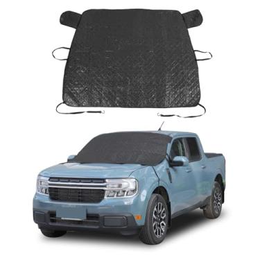 Imagem de Fgtagtal Capa de neve de para-brisa adequada para Ford Ranger Maverick 2022-2024, capa de para-brisa frontal para gelo e neve, capa de gelo de para-brisa extra grossa automotiva protege o para-brisa