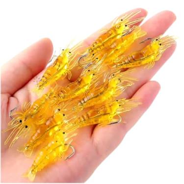Imagem de 10 Iscas Camarão Artificial Silicone Realista Corvina Pesca
