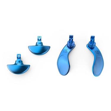 Imagem de DBEIXIWEI Botão traseiro do controlador de borda de aço inoxidável multicolorido para acessórios PS5, 4 peças