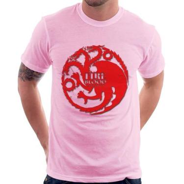 Imagem de Camiseta Fire and Blood Targaryen - Foca na Moda, Rosa bebê, G