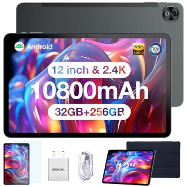 Imagem de DOOGEE Tablets de 12 polegadas Android 14, T20 Ultra 2.4K Android Tablet com 32 GB RAM 256 GB ROM, processador Helio G99 8 núcleos, bateria de 10800 mAh, 4 alto-falantes, tablets celulares Dual Sim