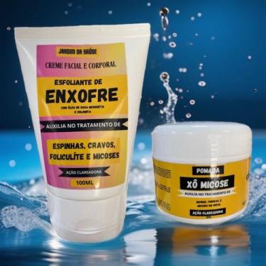 Imagem de kit Anti-Foliculite Esfoliante de Enxofre + Pomada Xô Micose facial e 