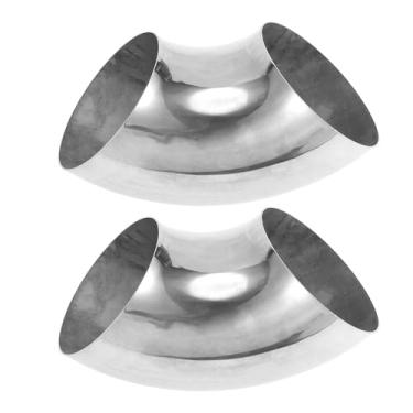 Imagem de Motoforti 2 peças 90 graus mandril curva cotovelo carro modificado tubo de escape tubulação 12.7 cm espessura OD 2mm/14GA 127x299x2.0mm 304 tom prata aço inoxidável 304