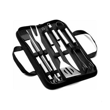 Imagem de Kit Churrasco Profissional Inox com Estojo, Facas e Utensílios para Mestres do Braseiro, Qualidade e Praticidade no Seu Churrasco