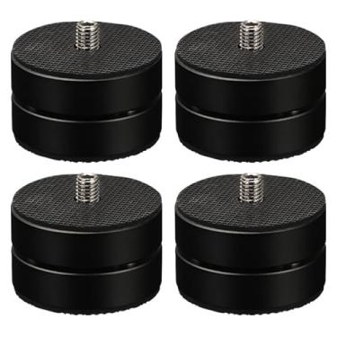 Imagem de Dufray Almofadas para pés de isolamento de alto-falante Hi-Fi, amortecedor de alto-falante de ponta de áudio de 4 x 2,4 cm, redutor de ressonância de pés de alta qualidade de alumínio para subwoofer