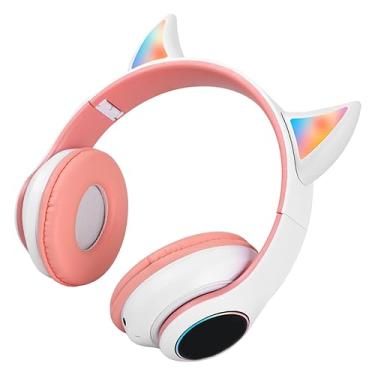 Imagem de Fone de Ouvido Bluetooth, Fone de Ouvido Sem Fio Confortável Dobrável para Casa (Rosa)
