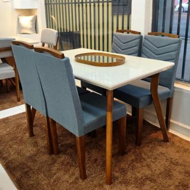 Imagem de Mesa De Jantar Eza Retangular Madeira 4 Lugares Confortável