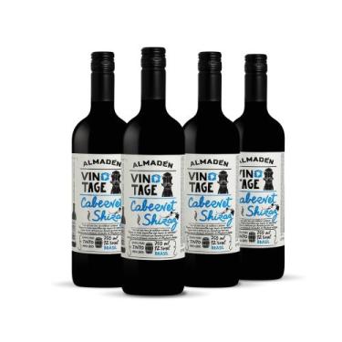 Imagem de Vinho Almadén Vintage Meio Seco Cabernet Shiraz 750ml - Kit 4 Garrafas