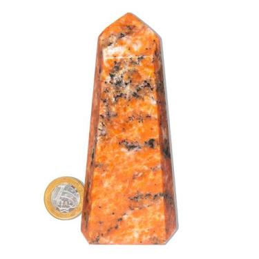 Imagem de 01 Ponta Calcita Laranja Pedra Natural 12 a 13 cm Tipo A - CristaisdeC