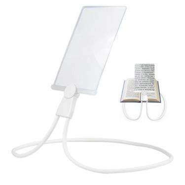 Imagem de Lupa de Pescoço Aumento 5x Haste Flexivel Leitura Idoso Apoio Mesa Vis