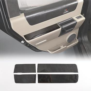 Imagem de Capa de acabamento de painel de apoio de braço de porta interior de fibra de carbono macia adequada para Hummer H2 2003-2007, adesivo de decoração de painel de apoio de braço de porta de carro, 4