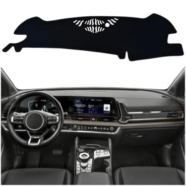 Imagem de KEEGTBOX Capa para painel de painel interior console central protetor de raios UV compatível com Kia Sportage 2023 2024 2025 up tapete de placa de painel acessórios de carpete