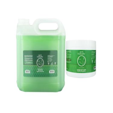 Imagem de Kit Banho Pra Cães E Gatos Shampoo 5L + Máscara Algas 500G