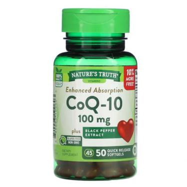 Imagem de Coenzima Coq-10, Absorção Rápida, 100mg, 50 Cápsulas, Nature\'s Truth