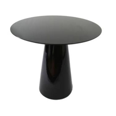 Imagem de Mesa Lateral Cone Redonda 51cm Laqueada Preto