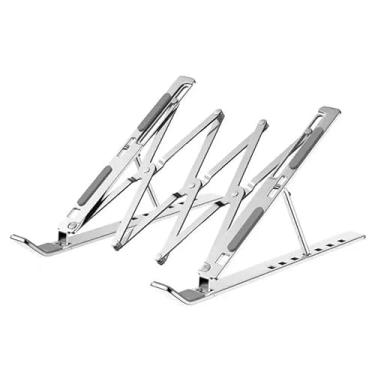 Imagem de Suporte para laptop Suporte para laptop de mesa, suporte ajustável para resfriamento de laptop, suporte dobrável para notebooks de até 17,3" Elevador para laptop(Silver)
