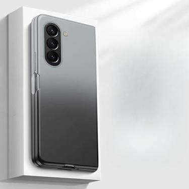 Imagem de BMLLQSS Capa de PVC para Samsung Galaxy Z Fold 5/dobrável 4 - acabamento fosco, antiqueda, design gradiente original, superfície repelente de óleo, proteção de lente - escolha elegante, cor