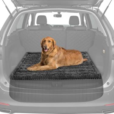 Imagem de BBTO Tapete de cama para animais de estimação de 133 x 101 cm, cama de luxo para cães com adesivo antiderrapante na parte inferior, cinza tamanho grande, universal, para porta-malas, extensores de